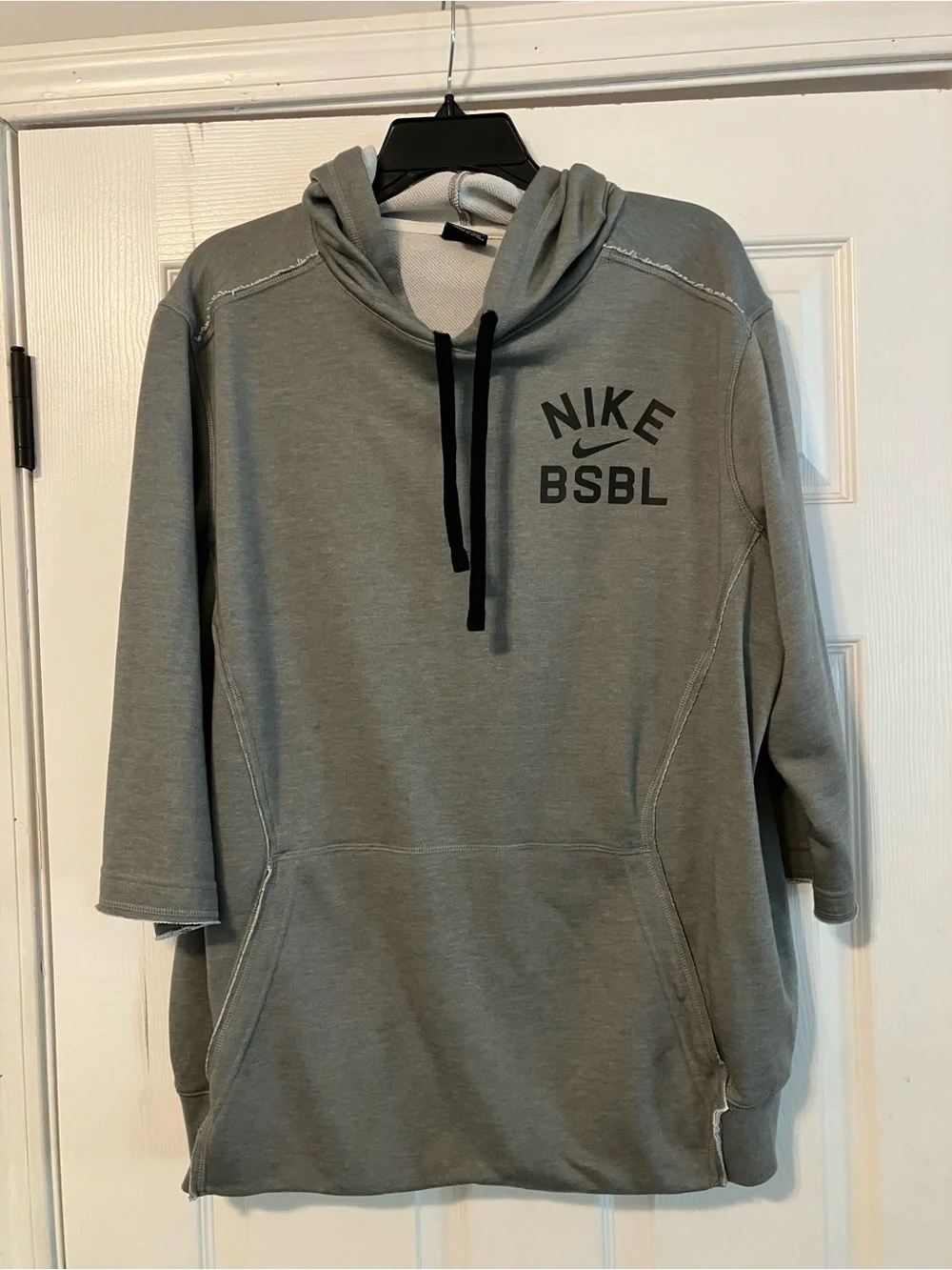 Nike BSBL Dri-FIT 3/4 Sleeve Baseball Hoodie Grey Mens Size Large *See Photos*